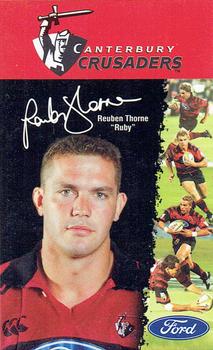1999 Canterbury Rugby Football Union Ford/More FM Canterbury Crusaders #NNO Reuben Thorne Front
